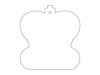 Car air freshener mixed shape customized, dimensions: H: 72.042mm, L: 77.045mm.