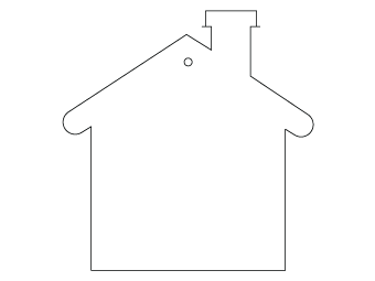 Car air freshener house shape customized, dimensions: H: 80.037mm, L: 83.045mm.