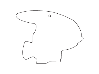 Car air freshener animal shape customized, dimensions: H: 81.424mm, L: 64.255mm.