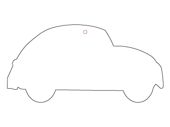 Car air freshener car silhouette customized, dimensions: H: 110.006mm, L: 55.018mm.